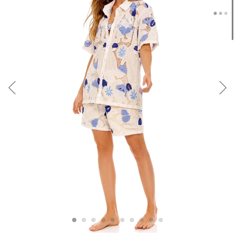 Agua Bendita Cream and Blue Top - Picture 3 of 3